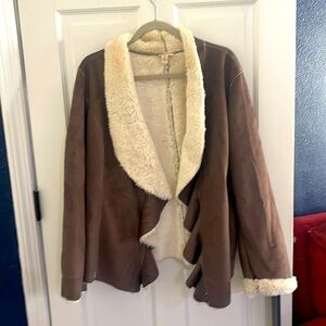 Chicos like new brown suede jacket. Size 3 which is a large